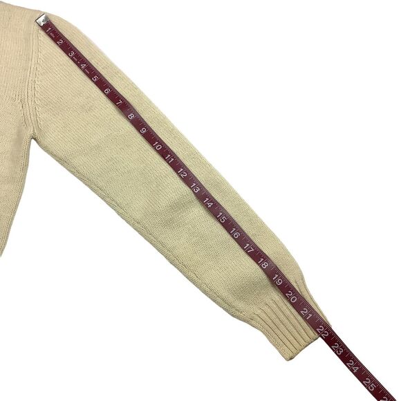 Neil Norman Collection Ivory Yellow Cream V-Neck Sweater Women's  M - L Wool - Picture 9 of 10